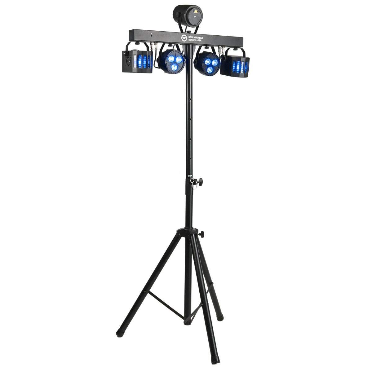 LIGHT4ME T-BAR LED PAR DERBY LASER Disco Light Multi-Effect Set