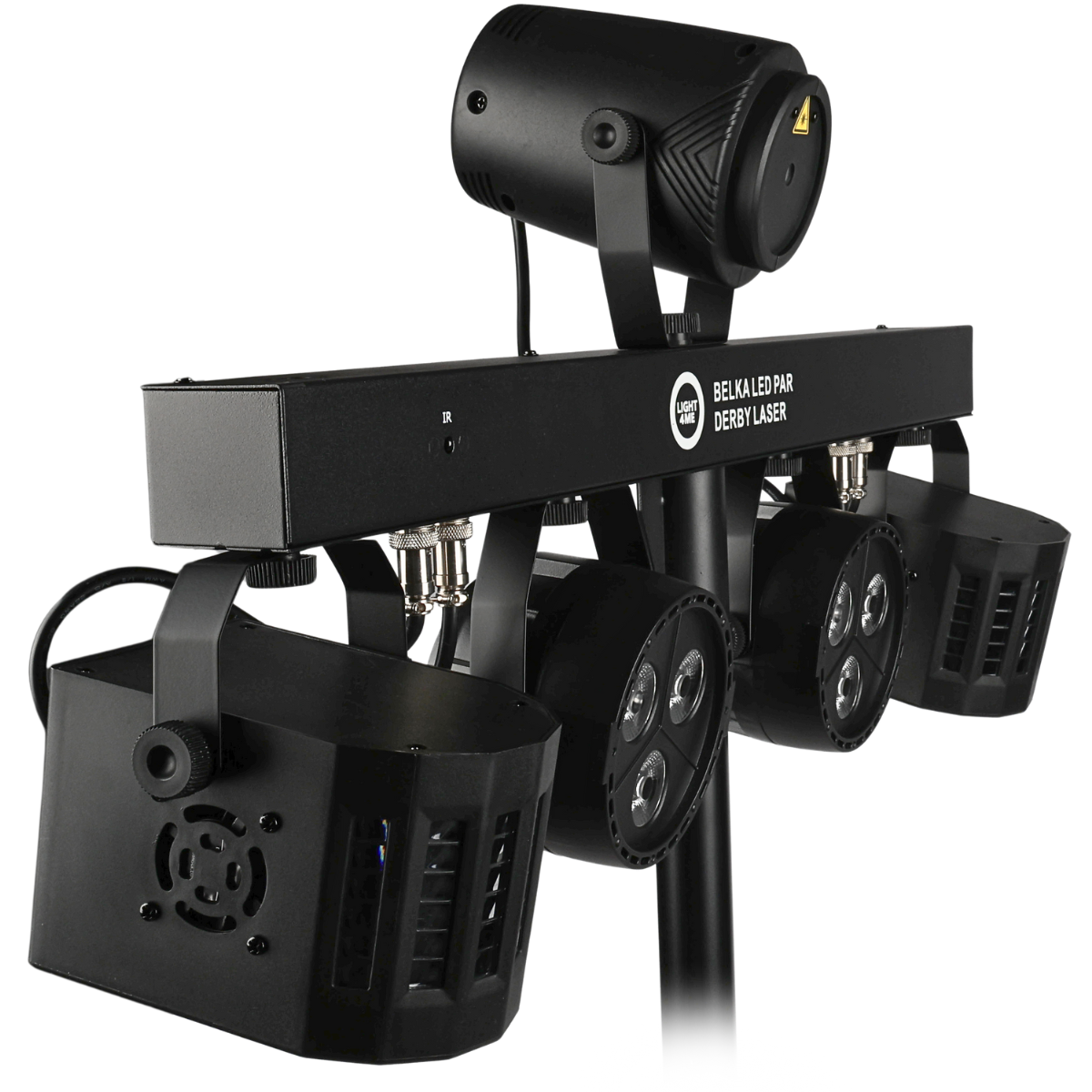 LIGHT4ME T-BAR LED PAR DERBY LASER Disco Light Multi-Effect Set