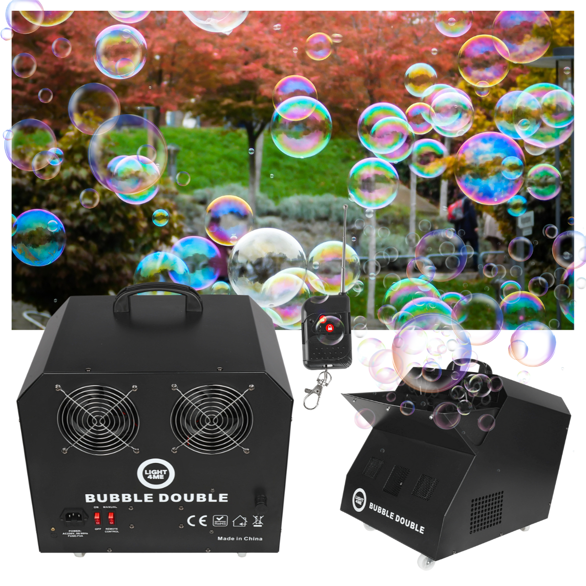 LIGHT4ME BUBBLE DOUBLE Bubble Machines 300W black