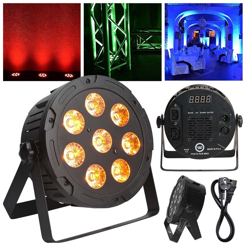 LIGHT4ME PENTA PAR 8x12W MKII RGBWA LED slank