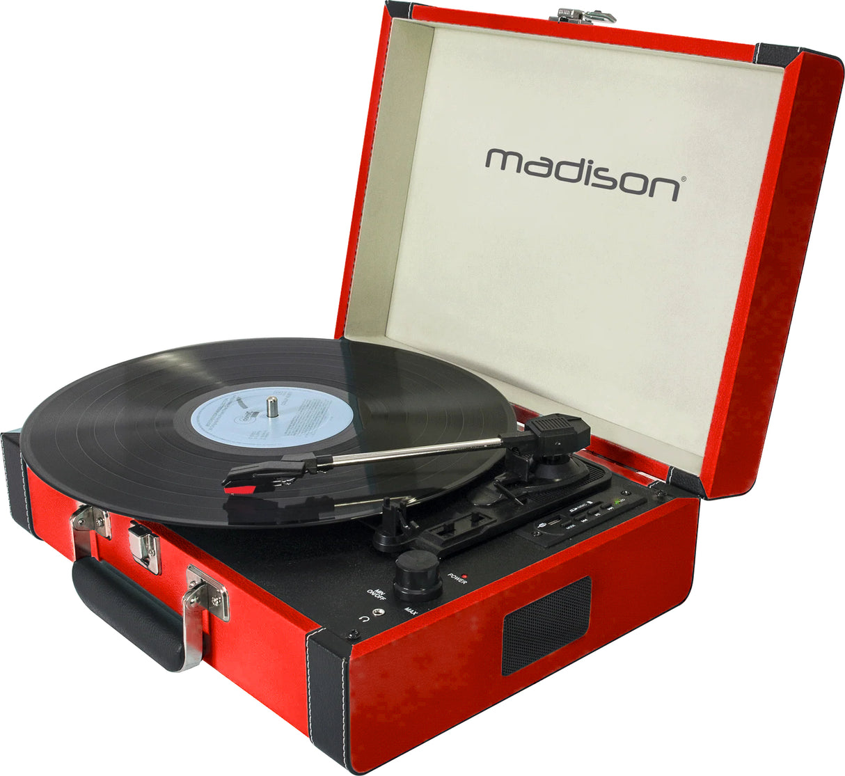 Madison Vintage Turntable with Bluetooth (Red)