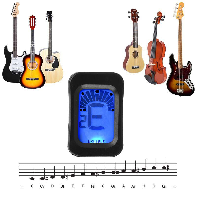 NN LT10 tuner for bass guitar ukulele clip