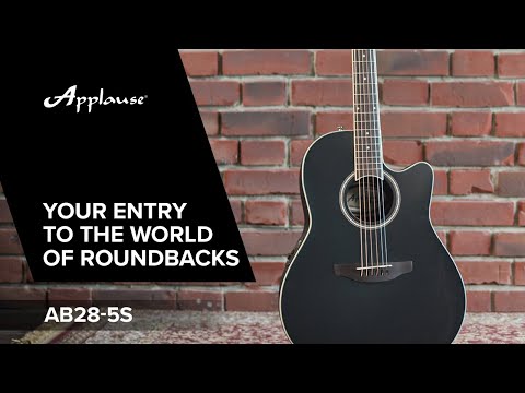 Applause E-Acoustic Guitars AB28 Super Shallow Bowl Cutaway - Black Satin (AB28-5S)