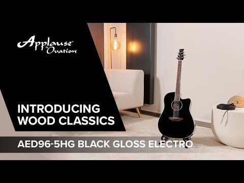 Applause E-Acoustic Guitars Wood Classics AED96-5HG Black Gloss Electro - Black high gloss (AED96-5HG)