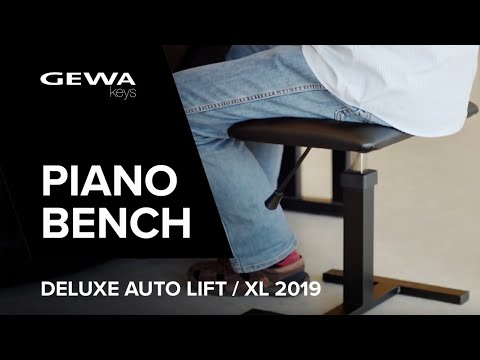 GEWA piano bench Autolift - Cover black synthetic leather