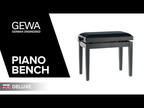 GEWA Piano bench Deluxe - High-gloss mahogany (Dark red seat)