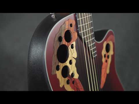 Ovation E-Acoustic Guitars Celebrity Elite Mid Cutaway - Ruby Red (CE44-RR-G)