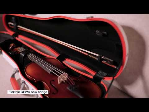 PURE GEWA Form-shaped violin cases Polycarbonate FUN - 4/4 - 1/2 (White / Blacj)