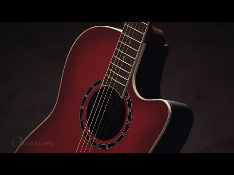 Ovation E-Acoustic Guitars Standard Balladeer Deep Contour Cutaway - Cherry Cherry Burst (2771AX-CCB-G)