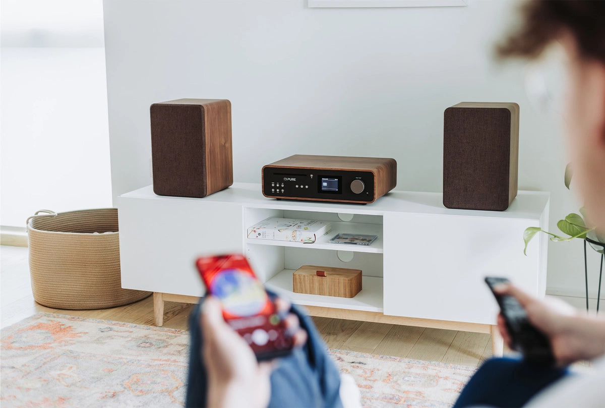 Pure Classic Stereo Hi-Fi System – DAB+, CD, Bluetooth, 100W, Walnut