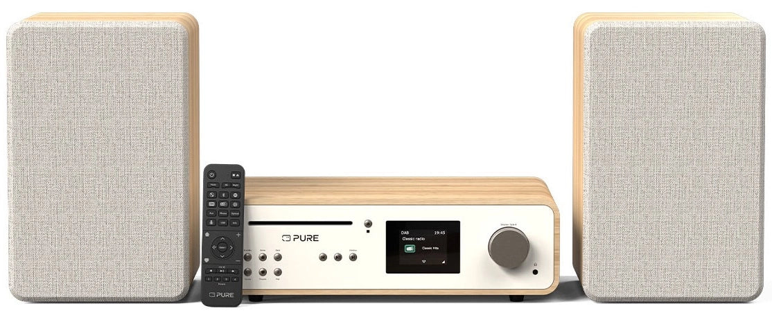 Pure Classic Stereo Hi-Fi System – DAB+, CD, Bluetooth, 100W, Oak