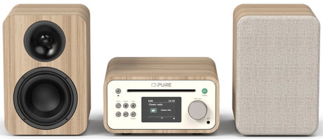 Pure Classic Stereo Mini Hi-Fi System – DAB+, CD, Bluetooth, 40W, Oak