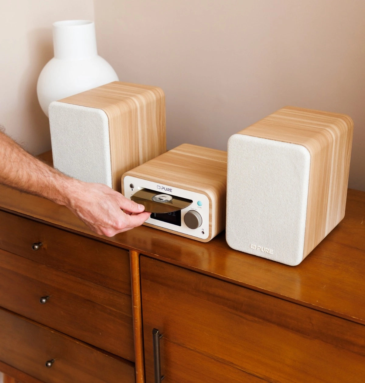 Pure Classic Stereo Mini Hi-Fi System – DAB+, CD, Bluetooth, 40W, Oak