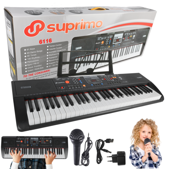 SUPRIMO 6116 batteridrevet pædagogisk keyboard