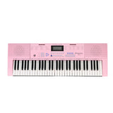 SUPRIMO Keyboard 61 Tangenter Pink med Mikrofon og Nodestativ
