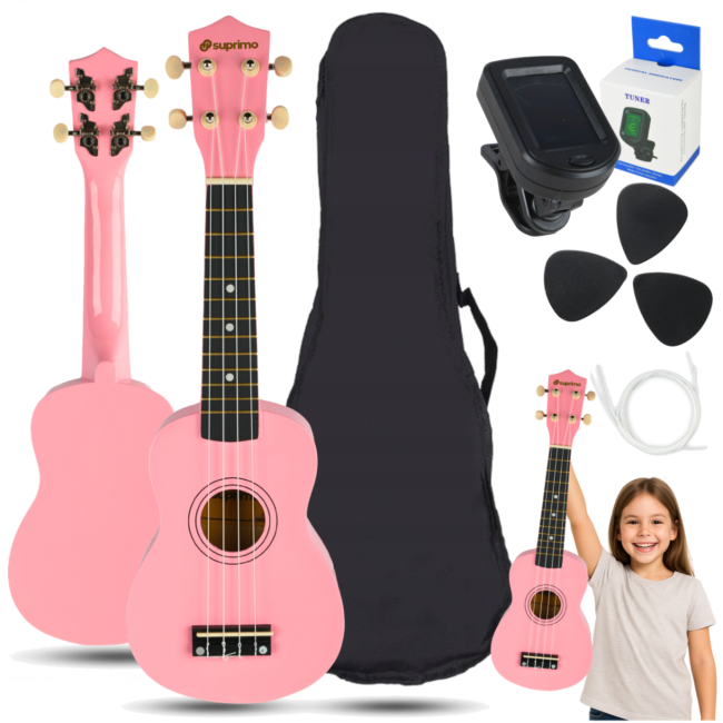 SUPRIMO UK21 SET PK soprano ukulele 21" pink