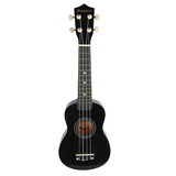 Ukulelesæt med Etui, Tuner og Tilbehør, Sort