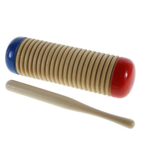 Wooden guiro shaker incl. rhythm stick