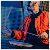 V-TONE PDS1 BL Øvepad 12" – Blå Practice Drum Pad Sæt med Stativ, Sticks og Taske