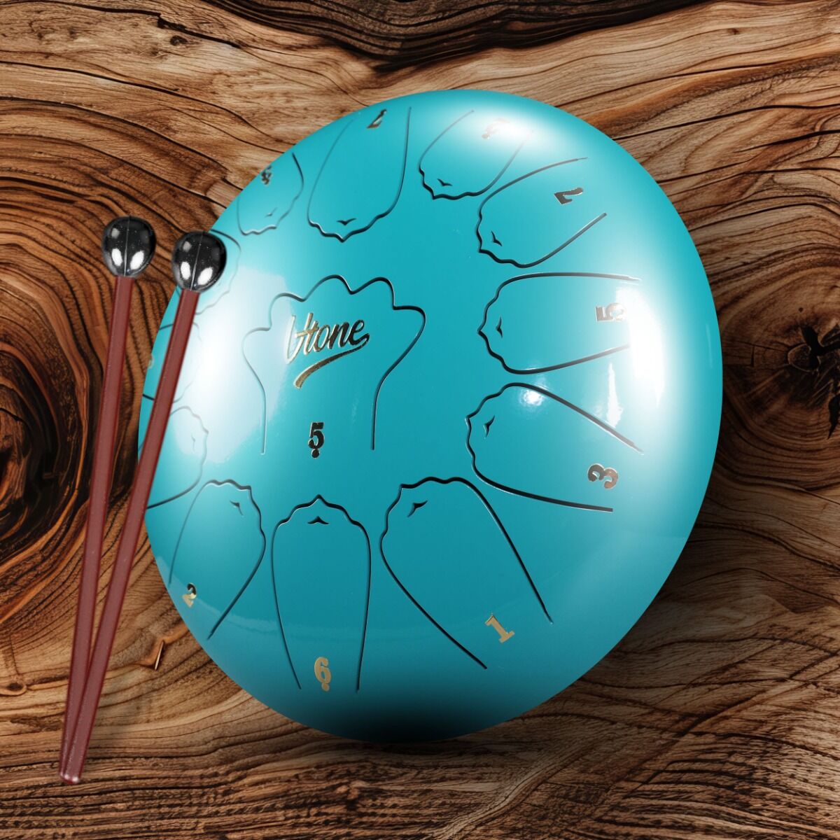 Tongue Drum 12" Cyan incl. bag (13 Tones C Scale)