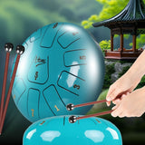 Tongue Drum 8" Cyan incl. bag (11 Tones C Scale)