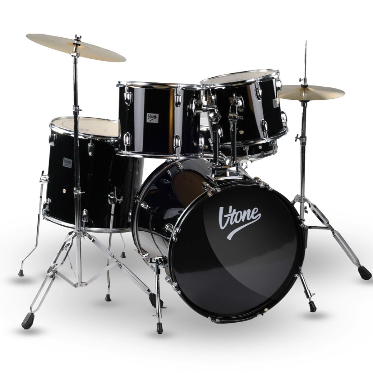 V-TONE VD KIT PRO Acoustic Drum Kit – Black incl. Drumsticks & Drum Throne